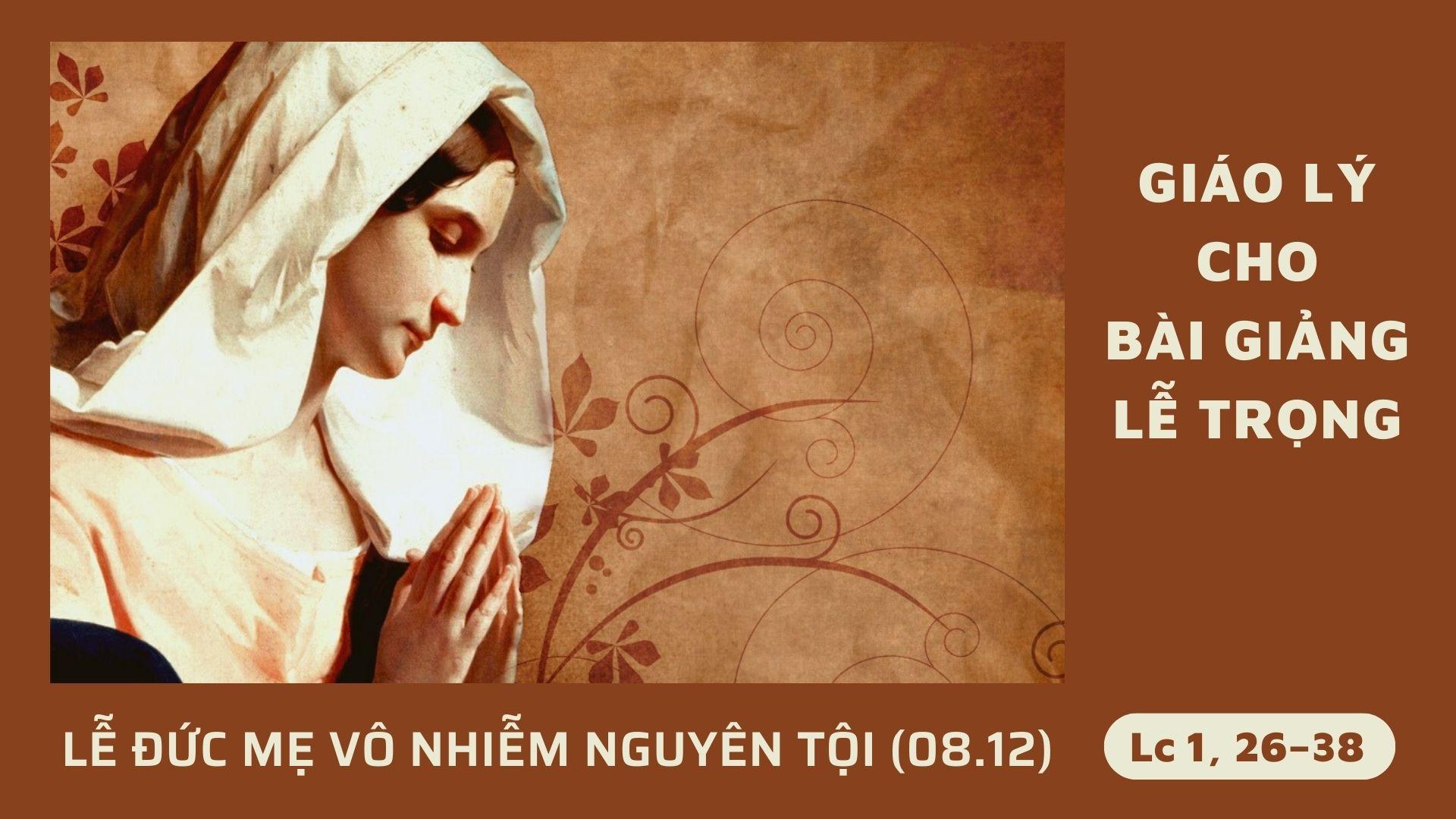 Giáo lý cho bài giảng Lễ Đức Mẹ Vô Nhiễm Nguyên Tội (08/12)